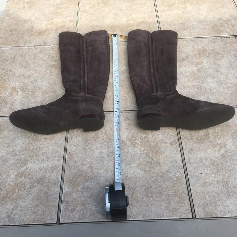 Tory Burch Irene brown tall suede boots 6 - Picture 8 of 12